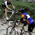 Meeting Jason on the way down! Three Peaks Cyclocross 2009 dave jase pyg 150x150