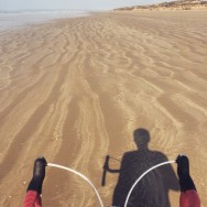 Trying out the 'cross bike on the sand