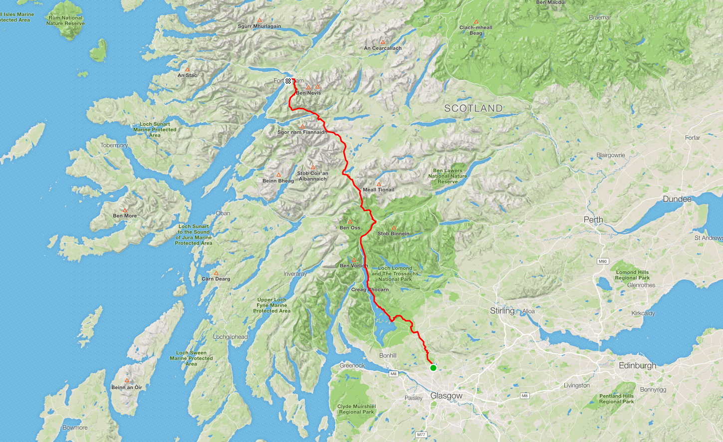 Riding the West Highland Way in a day